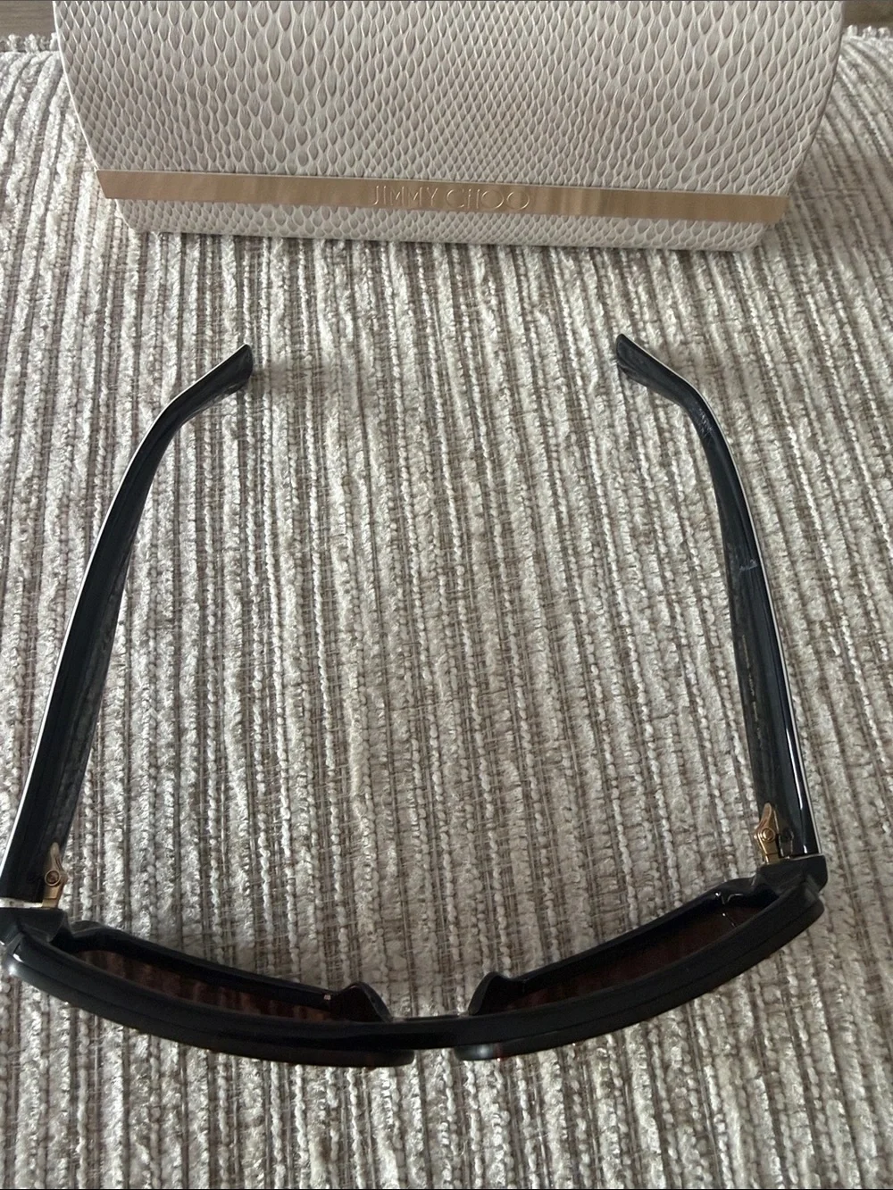 Jimmy Choo Black Frame Brown Gradient Shield Sunglasses